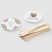 Blush and Ivory Rose Floral Wedding Handwaaier (Niet-gemonteerd)