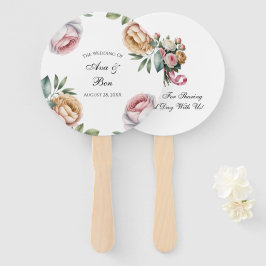 Blush and Ivory Rose Floral Wedding Handwaaier