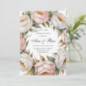 Blush and Ivory Rose Floral Wedding Shower Kaart (Staand voorkant)