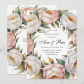 Blush and Ivory Rose Floral Wedding Shower Kaart (Voorkant / Achterkant)
