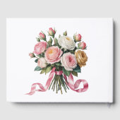 Blush and Ivory Rose Floral Wreath Wedding Gastenboek (Achterkant)