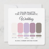 Blush and Lavender Wedding Color Palette Card Kaart (Achterkant)