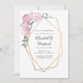 Blush and Mint Floral Geometric Engagement Party Kaart (Voorkant)