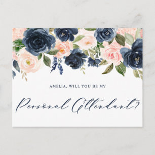 Blush and Navy Floral zijn mijn persoonlijke begel Briefkaart