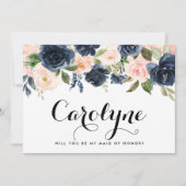 Blush and Navy Flower will be My Maid of Honor. Aankondiging (Voorkant)