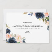 Blush and Navy Flower will be My Maid of Honor. Aankondiging (Achterkant)