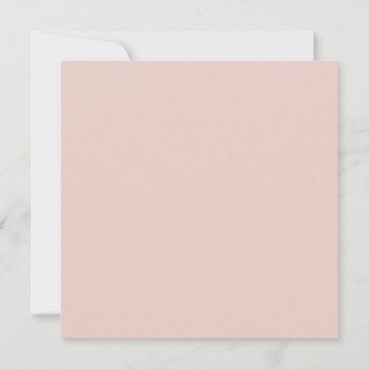 Blush and Navy Flowers White Casual Square Weddens Kaart (Achterkant)