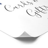 Blush and Navy Flowers White Kaarten and Gifts Sig Poster (Hoek)