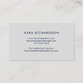 Blush and Navy Waterverf Flowers met Stripes Visitekaartje (Achterkant)