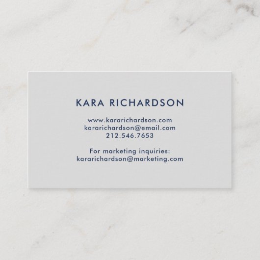 Blush and Navy Waterverf Flowers met Stripes Visitekaartje (Achterkant)