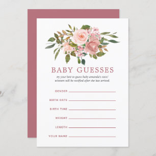 Blush and Roos Gold Baby shower Advice voor mama Kaart