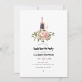 Blush and Roos Gold Floral Bachelorette Party Kaart (Voorkant)