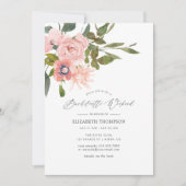 Blush and Roos Gold Floral Bachelorette Weekend Kaart (Voorkant)
