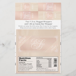Blush and Roos Gold Snoep Bar en Nugget Wrappers Flyer