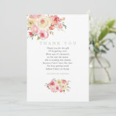 Blush and Sage Floral Baby shower Dank je wel Bedankkaart (Staand voorkant)