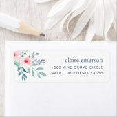 Blush and Sage Floral Return Address Etiket (Insitu)