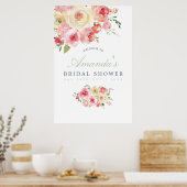 Blush and Sage Floral Vrijgezellenfeest Welcome Poster (Keuken)