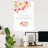 Blush and Sage Floral Vrijgezellenfeest Welcome Poster (Thuiskantoor)