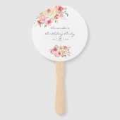 Blush and Sage Green Floral Birthday Party Handwaaier (Voorkant)
