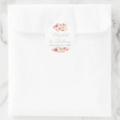 Blush and Sage Green Floral Waterverf Wedding Ronde Sticker (Tas)