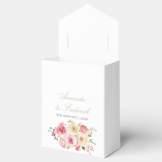 Blush and Sage Green Floral Weddenschap Bedankt Bedankdoosjes (Geopend)