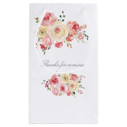 Blush and Sage Green Floral Weddenschap Bedankt Klein Cadeauzakje (Achterkant)