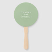 Blush and Sage Green Floral Wedding Favor Handwaaier (Achterkant)