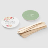 Blush and Sage Green Floral Wedding Favor Handwaaier (Niet-gemonteerd)