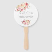 Blush and Sage Green Floral Wedding Favor Handwaaier (Voorkant)