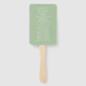 Blush and Sage Green Floral Wedding Programme Handwaaier (Achterkant)