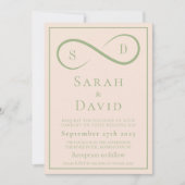 Blush and Sage Infinity Wedding Minimalist Modern Kaart (Voorkant)