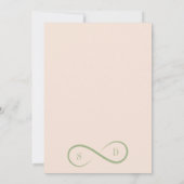 Blush and Sage Infinity Wedding Minimalist Modern Kaart (Achterkant)