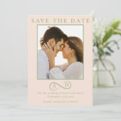 Blush and Sage Infinity Wedding Minimalist Modern Save The Date (Staand voorkant)
