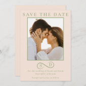 Blush and Sage Infinity Wedding Minimalist Modern Save The Date (Voorkant / Achterkant)