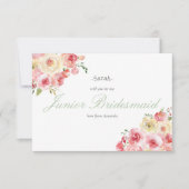 Blush and Sage Weddenschap word m'n Junior Bridesm Kaart (Voorkant)