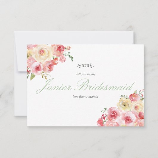 Blush and Sage Weddenschap word m'n Junior Bridesm Kaart (Voorkant)