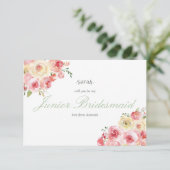 Blush and Sage Weddenschap word m'n Junior Bridesm Kaart (Staand voorkant)