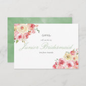 Blush and Sage Weddenschap word m'n Junior Bridesm Kaart (Voorkant / Achterkant)