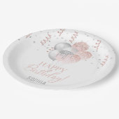 Blush and Silver Balloons Birthday  Papieren Bordje (Gekanteld)