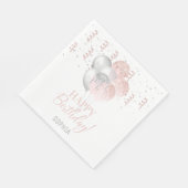 Blush and Silver Balloons Birthday Servet (Hoek)