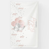 Blush and Silver Balloons Birthday  Spandoek (Verticaal)