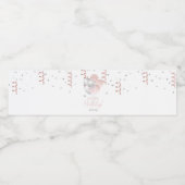 Blush and Silver Balloons Birthday  Waterfles Etiket (Enkel label)