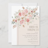 Blush and White Floral Arch Bridal Brunch Kaart (Voorkant)
