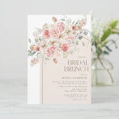 Blush and White Floral Arch Bridal Brunch Kaart (Staand voorkant)