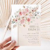 Blush and White Floral Arch Bridal Brunch Kaart