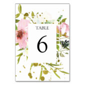 Blush and white gold splashnumber kaart (Achterkant)