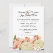 Blush and White Old Rozen Wedding Invitation Kaart (Voorkant)