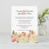 Blush and White Old Rozen Wedding Invitation Kaart (Staand voorkant)