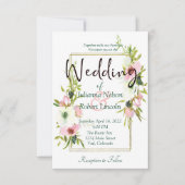 Blush and white waterverf floral bruiloft invitata kaart (Voorkant)