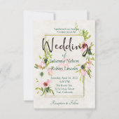 Blush and white waterverf floral bruiloft invitata kaart (Voorkant)